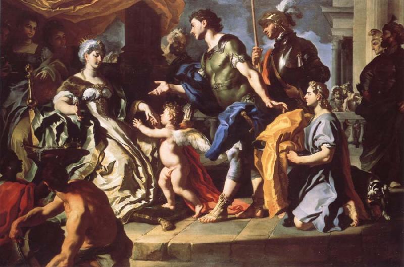 Francesco Solimena Dido Receiving Aeneas and Cupid Disguised as Ascanius oil painting image